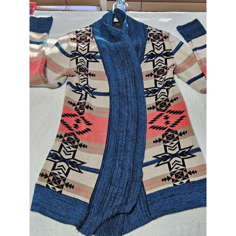 Belldini Womens Southwest Striped Cardigan Open Sweater Multicolor Small - Picture 1 of 10